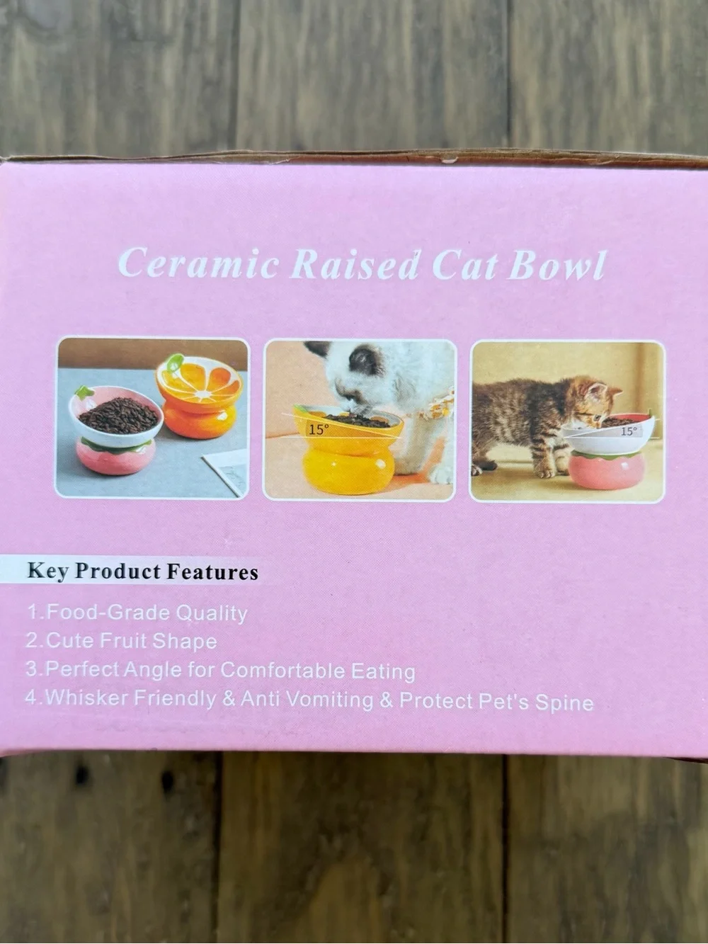 Ceramic Fruit Shaped Raised cat bowl New in box Orange fruit ceramic bowl